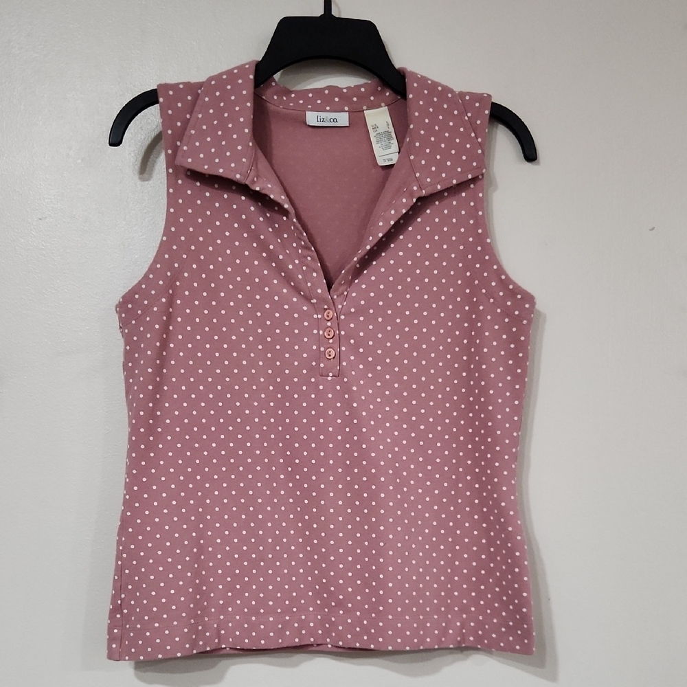 Liz Claiborne Pink Sleeveless Fitted Blouse